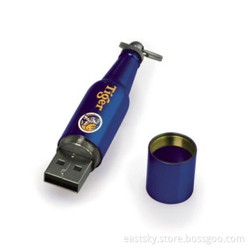 Metal Bottle Style USB Flash Drive with Built-in Password Protection, Supports Plug-and-play
